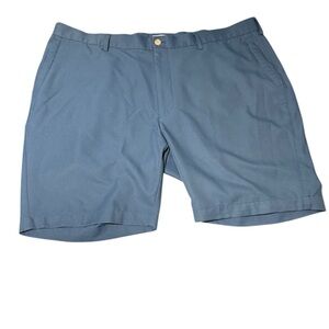 Peter Millar Tour Fit Golf Shorts Blue Flat Front Casual Polyester 40 8” Inseam